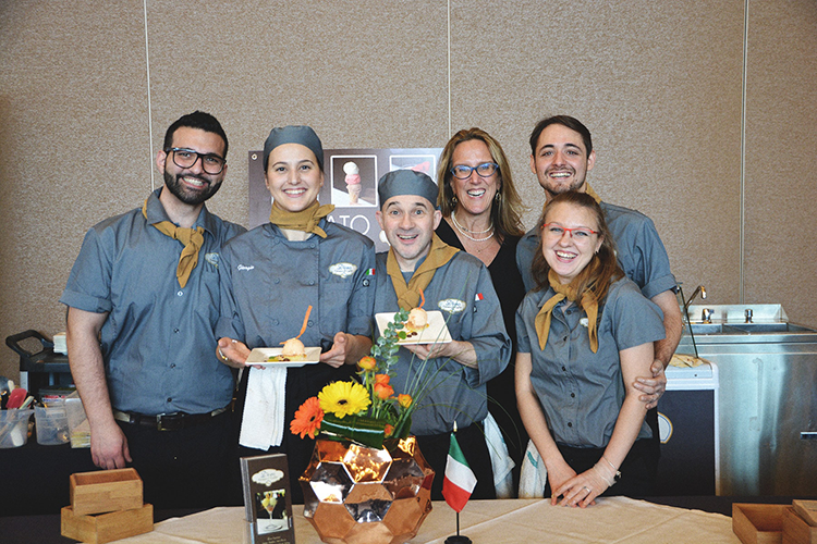 d'oro gelato team presenting winning dessert in 2017